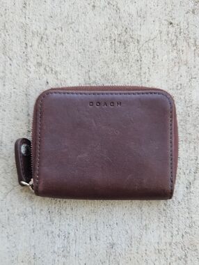 Coach Brown Leather Zip Wallet